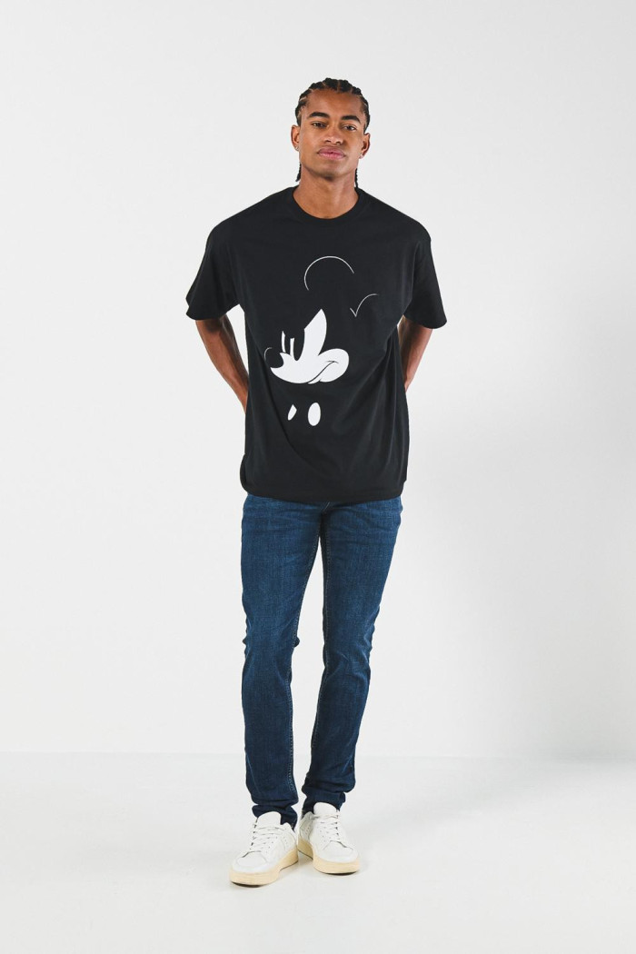Camiseta oversize manga corta negra de Mickey