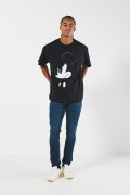 Camiseta oversize manga corta negra de Mickey