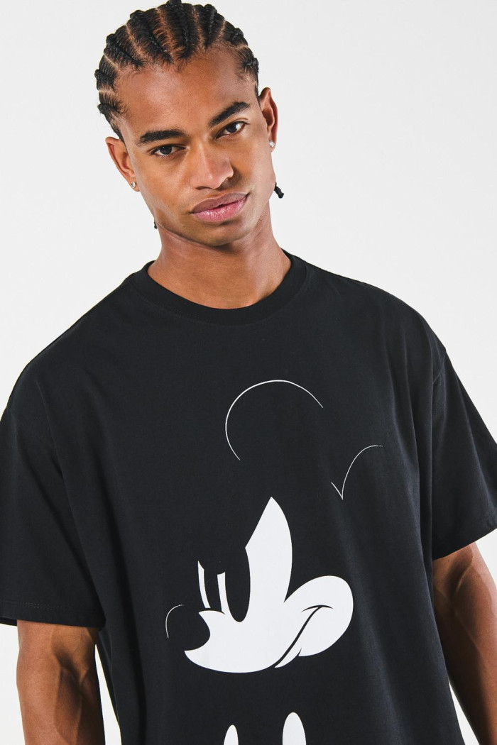 Camiseta oversize manga corta negra de Mickey
