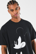 Camiseta oversize manga corta negra de Mickey