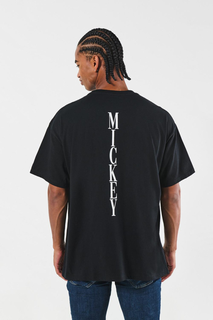 Camiseta oversize manga corta negra de Mickey