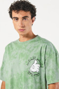 Camiseta oversize tie dye verde de Mickey manga corta