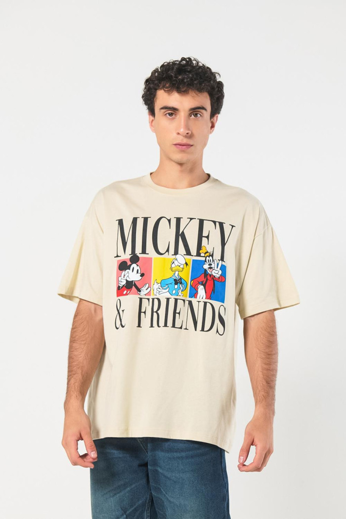 Camiseta manga corta oversize kaki de Mickey and Friends
