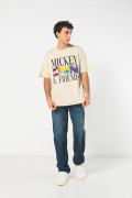 Camiseta manga corta oversize kaki de Mickey and Friends