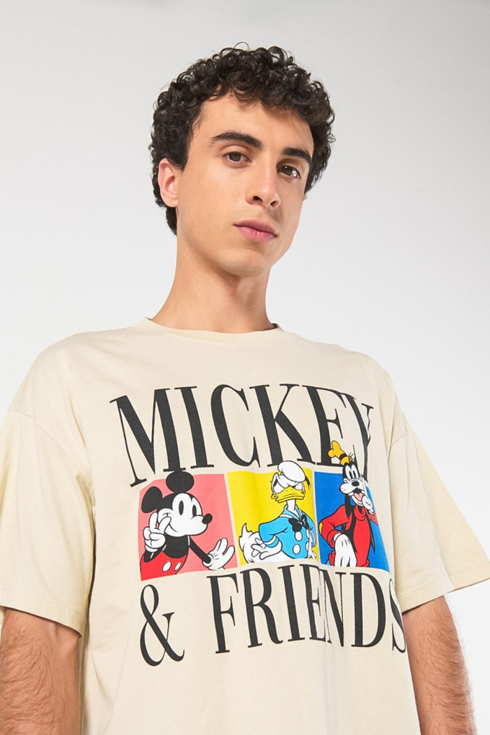 Camiseta manga corta oversize kaki de Mickey and Friends