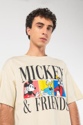 Camiseta manga corta oversize kaki de Mickey and Friends