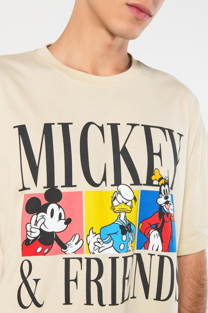 Camiseta manga corta oversize kaki de Mickey and Friends
