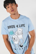 Camiseta azul clara de Hora de Aventura con manga corta