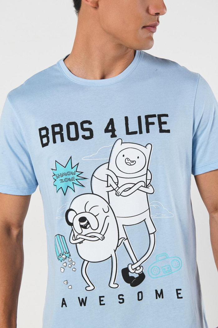 Camiseta azul clara de Hora de Aventura con manga corta