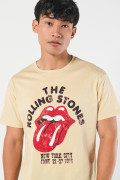 Camiseta kaki manga corta con arte de Rolling Stones