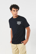 Camiseta manga corta azul intensa con diseños urbanos