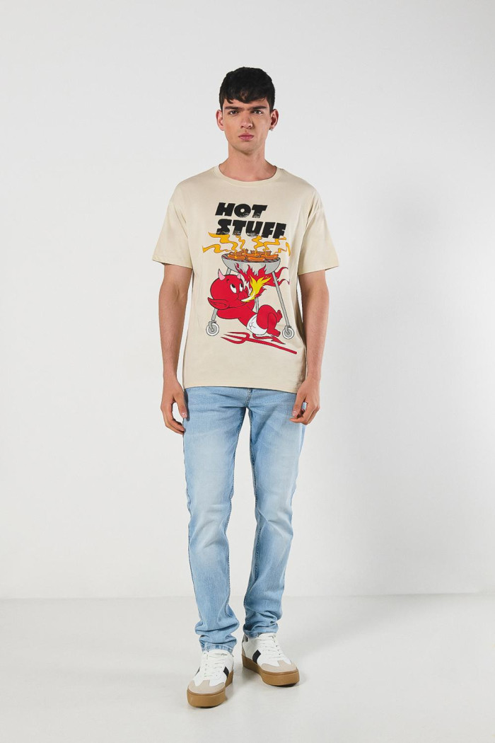 Camiseta kaki clara de Hot Stuff con manga corta