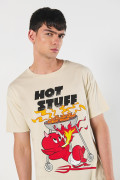 Camiseta kaki clara de Hot Stuff con manga corta