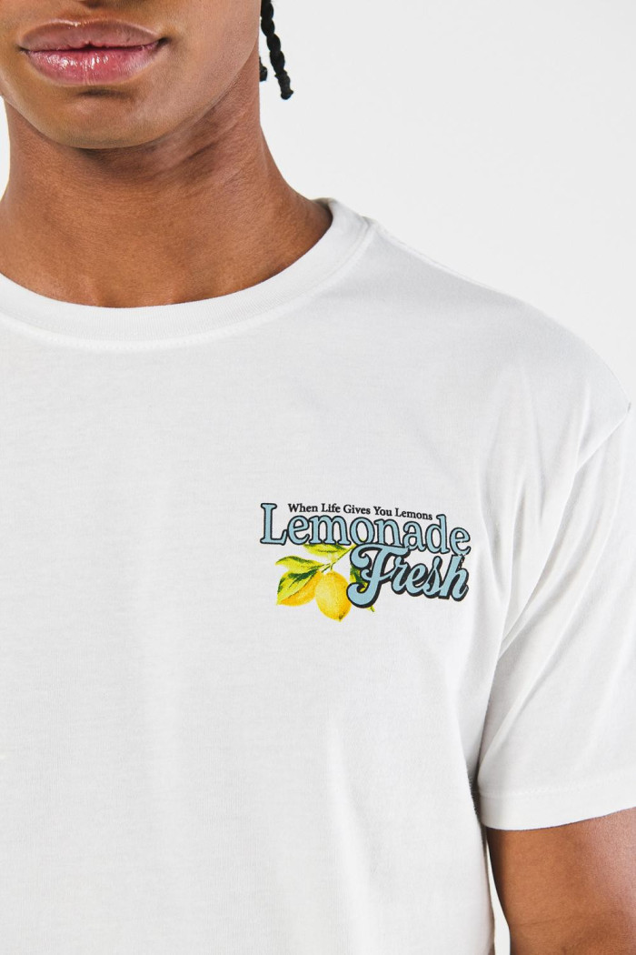 Camiseta unicolor manga corta con diseño de fruta