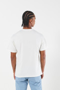 Camiseta unicolor estampada con cuello redondo