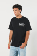 Camiseta college oversize negra con manga corta