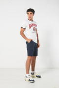 Camiseta de Snoopy & Harvard crema con manga corta