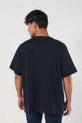 Camiseta oversize azul manga corta con arte futurista