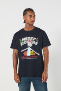 Camiseta navideña de Rick and Morty azul manga corta