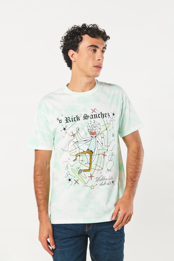 Camiseta crema tie dye de Rick and Morty con manga corta