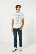 Camiseta crema tie dye de Rick and Morty con manga corta