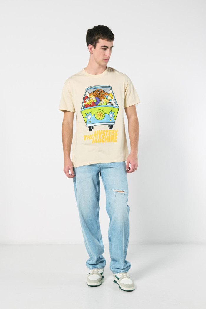 Camiseta kaki cuello redondo con estampado de Scooby-Doo