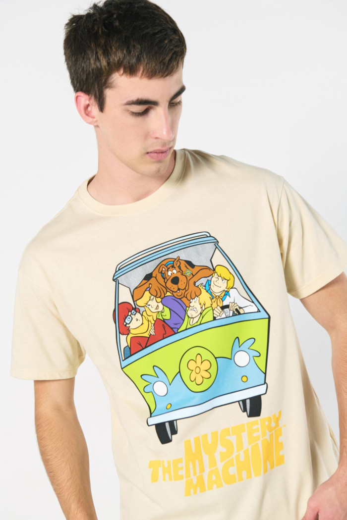 Camiseta kaki cuello redondo con estampado de Scooby-Doo