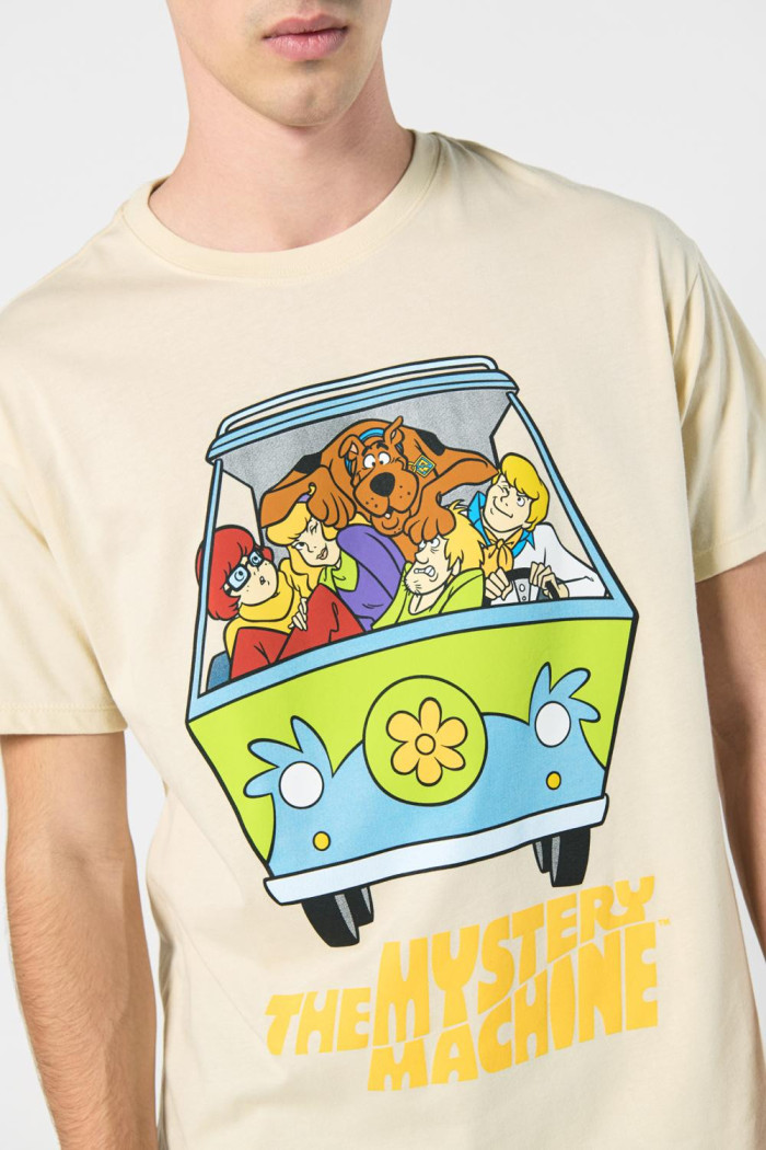 Camiseta kaki cuello redondo con estampado de Scooby-Doo