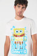 Camiseta manga corta crema clara de Bob Esponja