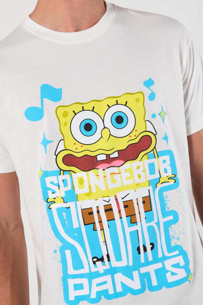 Camiseta manga corta crema clara de Bob Esponja
