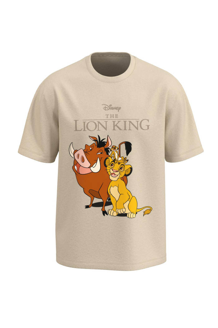 Camiseta del Rey León kaki con manga corta en algodón