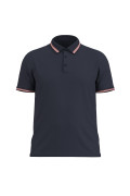 Camiseta polo azul intensa ajustada con manga corta