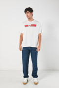 Camiseta de Tom y Jerry navideña crema oversize manga corta