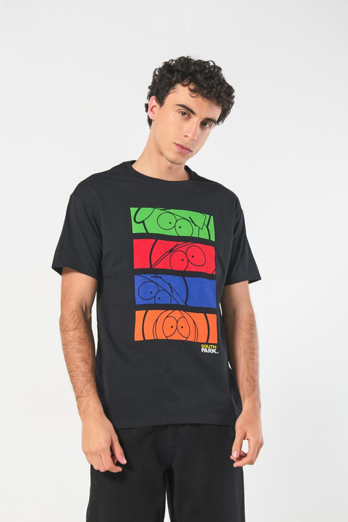 Camiseta de South Park negra con cuello redondo
