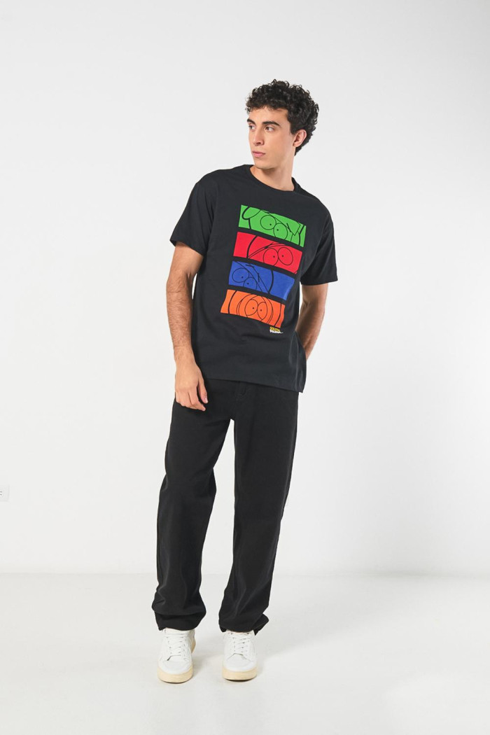 Camiseta de South Park negra con cuello redondo