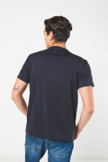 Camiseta manga corta azul intensa con texto college