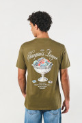 Camiseta verde oscura manga corta con diseños de fortuna