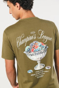 Camiseta verde oscura manga corta con diseños de fortuna