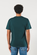 Camiseta verde oscura en algodón manga corta college