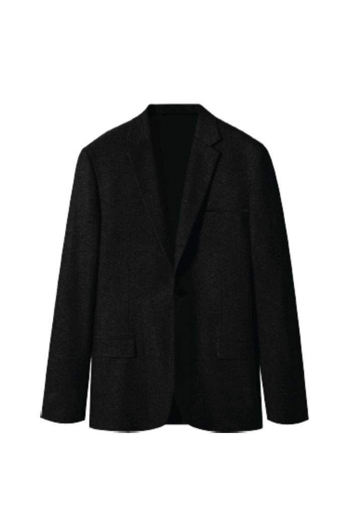 Blazer negro con bolsillos y solapas clásicas