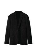Blazer negro con bolsillos y solapas clásicas