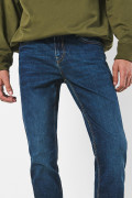 Jean skinny tiro bajo ajustado azul oscuro con bolsillos