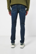 Jean skinny tiro bajo ajustado azul oscuro con bolsillos