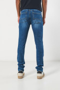 Jean skinny tiro bajo azul con ajuste ceñido y cremallera