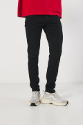 Jean tiro bajo skinny negro con cremallera y ajuste ceñido