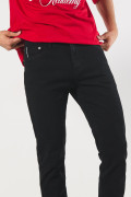 Jean tiro bajo skinny negro con cremallera y ajuste ceñido