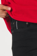 Jean tiro bajo skinny negro con cremallera y ajuste ceñido