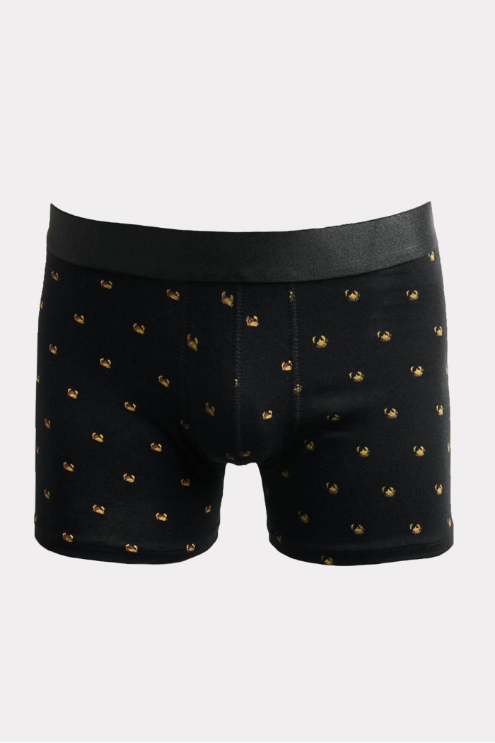 Bóxer negro brief-medio con diseños estampados