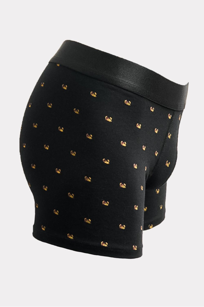 Bóxer negro brief-medio con diseños estampados