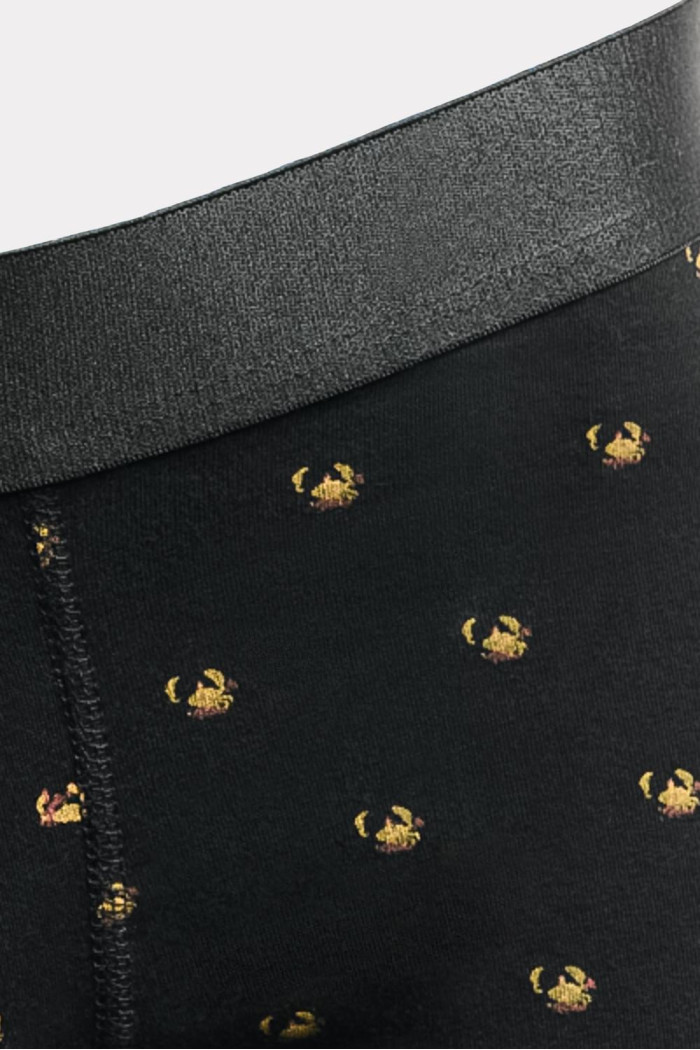 Bóxer negro brief-medio con diseños estampados